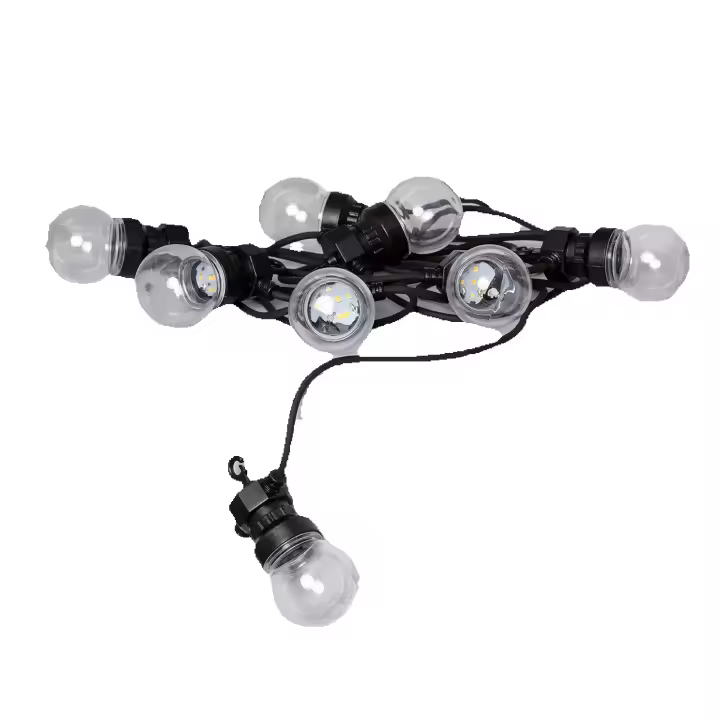 ORION91 Guirnaldas a red eléctrica LED 20 Bombillas Esféricas Luz Cálida y 10 Metros de Cable Exterior IP65 - SpazioLuzio - 1