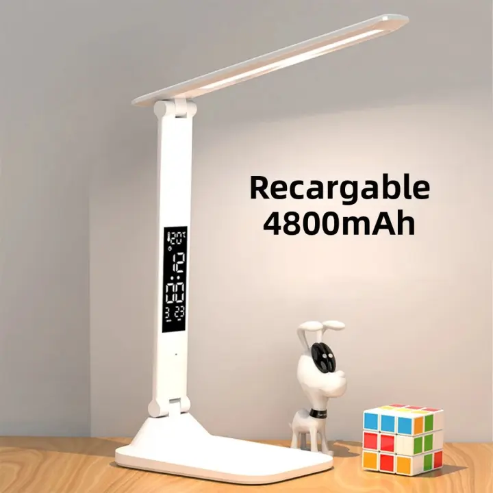 Lámpara De Escritorio LED Recargable USB 4800mAh Toque Protección Ocular 3 Colores Regulables Sin Salto Luz Nocturna Para Estudio Lectura - 1
