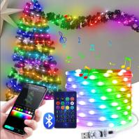 Luces De Cadena LED IP65 Impermeables Con Control Remoto Bluetooth Y Aplicación De Música USB Recargable Para Decoración De Fiestas De Navidad Y Cumpleaños - details 0
