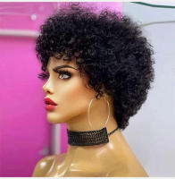 Pelucas Ricas De Enredos Para Mujeres Negras Pre Despeinadas De Máquina Peluca Brasileña De Cabello Humano Virgen Remy Textura Jerry Curl Longitud Corta (4-16 Pulgadas) - details 4