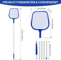 Jsdoin RecoogeHojas para Piscinas Profesional,Kits de Skimmer Piscinas with 1,2 m Barra Telescópica para Spas, Nación - details 0
