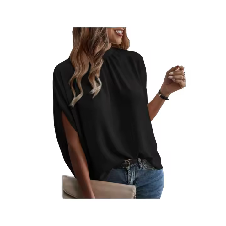 Shein Blusa Mujer Manga Corta Murciélago Lazo Ropa Textil Talla S - 1