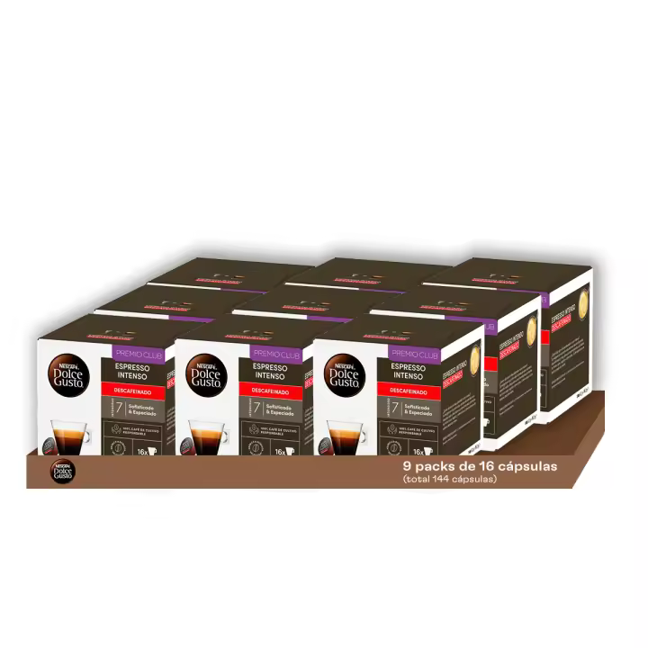 Dolce Gusto - Pack Especial Espresso Intenso Descafeinado (144 Unidades) | La Intensa Experiencia del Espresso sin Cafeína, con Sabor Completo y Aromas Picantes, para Disfrutar sin Límites y con una Crema Generosa - 1