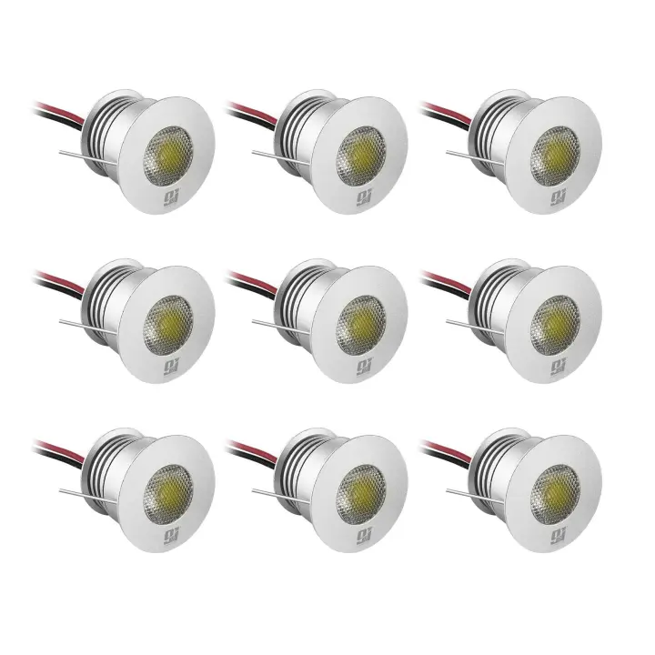 ORION91 Pack 9 unidades LED Empotrable Aluminio Gris 3W 250lm IP42 Ø35mm - 1