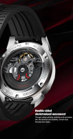 Reloj Mecánico Para Hombre SIBOTTE Con Tourbillon Y Esfera Luminosa Resistente Al Agua 50M Carcasa De Acero Inoxidable Cristal De Zafiro Lujo - details 12