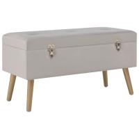 vidaXL Banco con compartimento de terciopelo 80 cm en color Amarillo mostaza/Gris/Morado y más - details 1
