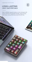 Teclado Mecánico K21 De 21 Teclas Con Conexión BT/2.4Ghz/USB-C Iluminación Colorida Interfaz Completa Para PC Y Laptops - details 12