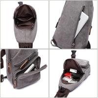 Mochila bandolera de lona, mochila informal para hombre y mujer, ideal para actividades al aire libre, ciclismo, senderismo, viajes, pesca, compras y trekking. - details 2