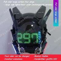 Máscara De Cosplay Punk Cyberpop Con Luz Y Pantalla De Subtítulos Rolling Mecha Soldado Tecnología Control Por App Regalo De Navidad Para Hombres Y Mujeres - details 28