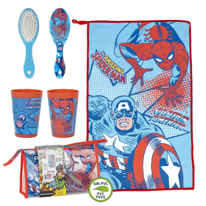 Avengers Set De Baño Con Neceser Spiderman Amazin Capitán América 78702 - 1