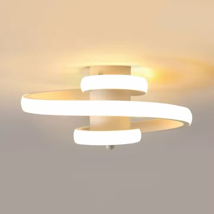 Luz de Techo LED Moderna Diseño de Espiral Blanca 22W Ideal para Dormitorio, Sala de Estar, Pasillo, Comedor, Balcón Luz Cálida 3500K - 1