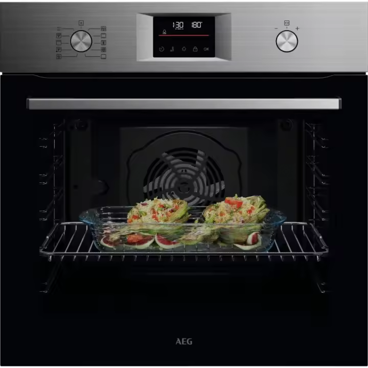 AEG - Horno multifunción pirolítico GU5PB43FSM de 72 L con tecnología SurroundCook, 9 modos cocción y función Pizza optimizada | Clase A++ - 1