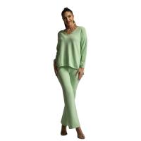 Conjunto punto mujer verde menta – estilo casual comfy elegante – WA Wild Animal – talla única - details 0