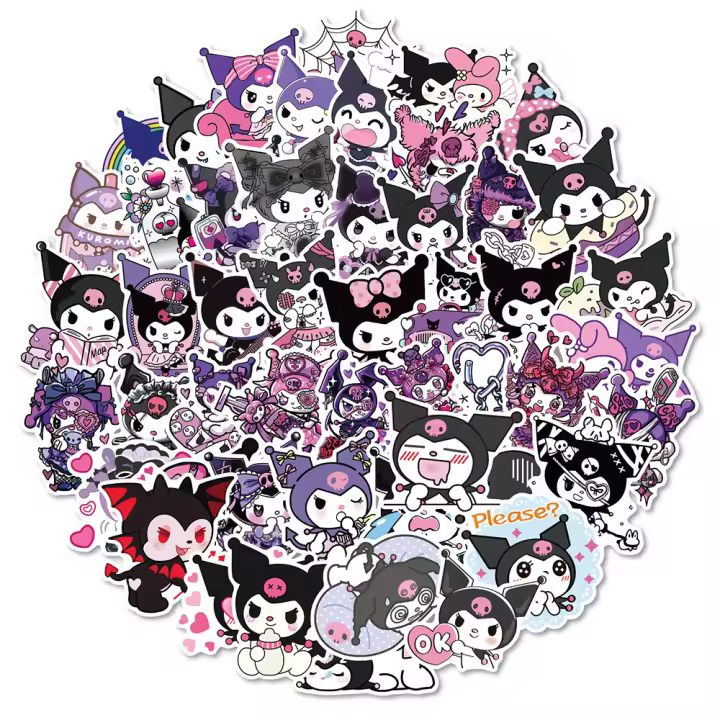 Pack De Pegatinas De Kuromi De Sanrio Kawaii Para Laptop Y Teléfono Móvil 10/30/50PCS Impermeables DIY Decales De Anime Para Personalización - 1