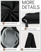 Bolsa de pana para mujer, bolso Hobo con cremallera, bolso de hombro casual de gran capacidad con bolsillos interiores - details 3