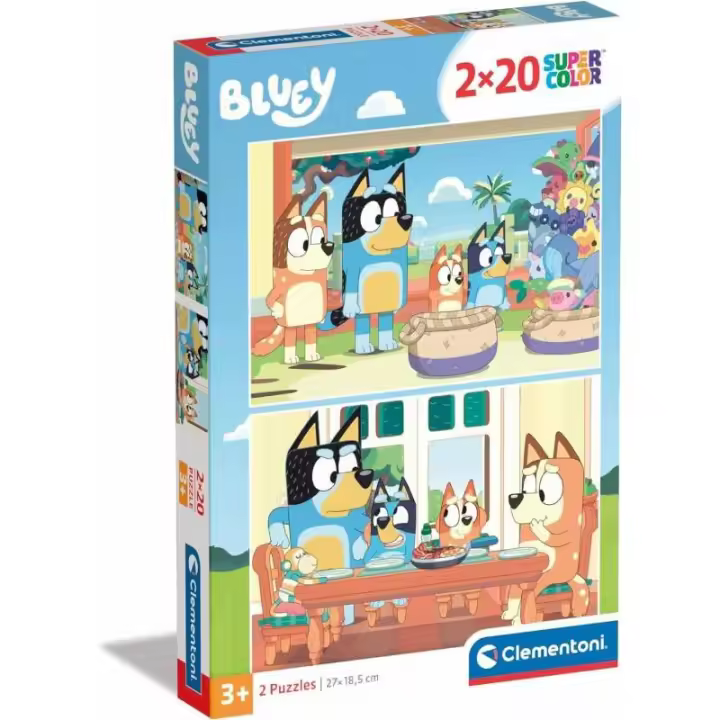 Clementoni Puzzle 2x20 Piezas Bluey - Desarrolla Habilidades - Imágenes Atractivas - 1