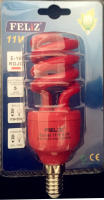 5 uds,Bombilla bajo consumo rojo forma espiral, lampara de colores de decoracion y de fiestas, 11W, casquillo grande E27 y casquillo pequeño E14, Don Feliz - details 1