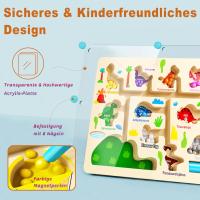 Juegos De Aprendizaje Montessori Con Imanes Para Niños Actividades De Desarrollo Motor Fine Con Conteo Y Colores Madera Laberinto Para Bebés - details 2