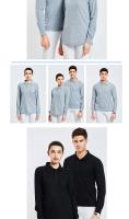 Camisa Polo De Manga Larga Para Hombre Estilo Casual Suave Y Cómoda Con Cierre En El Cuello Para Trabajo En Restaurantes Panaderías Supermercados Y Cafeterías - details 9