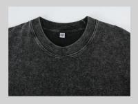 Camiseta Estilo Retro Americano Pesada De Color Sólido Para Hombres Y Mujeres Manga Corta Verano Moda De Calle Antiguo Talla Grande Ropa Lavada - details 14