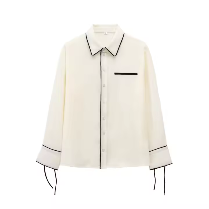 Woman Stylish Classic Minimalist Shirt Blouse With Bow New 2025 Spring Casual Office Commuter Shirts Blusas Mujer - 1