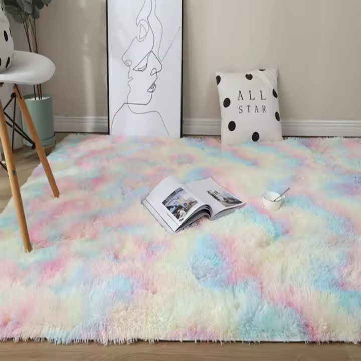 Alfombra De Tela Suave Y Tirada Para Sala De Estar Y Dormitorio Antideslizante Decorativa De Velours Alfombra Para Niños - 1