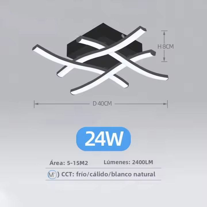 Lámpara De Techo LED Cambiable En 3 Colores Iluminación De Chandelier Para Restaurante Sala De Estar Dormitorio Entrada Decoración Moderna Sin Ajuste De Brillo - 1