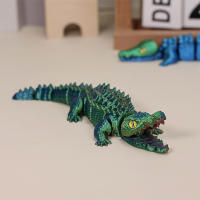 Decoración De Escritorio Miniatura De Cocodrilo Articular Móvil 3D Imprimido Animal Para Oficina Y Estudio Material Plástico - details 1