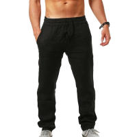 Pantalones Casuales Para Hombre Talla Grande Con Cierre Elástico Y Cordón Verano Primavera Transpirables De Algodón Pantalones De Fitness De Corte Regular Hasta La Rodilla - details 10