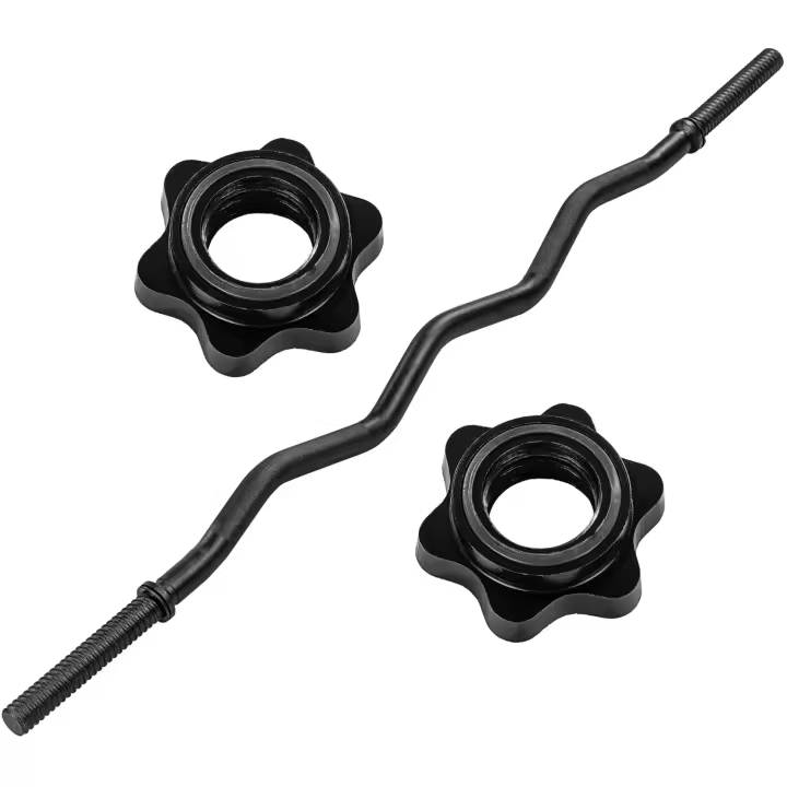 MOVIT® Barra de curl negra con cierres de estrella - 1