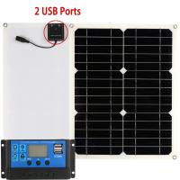 Kit De Panel Solar Portátil 100W 12V Con Controlador De Carga Solar 60A Y 2 Puertos USB Para Recarga De Móviles Al Aire Libre - details 7