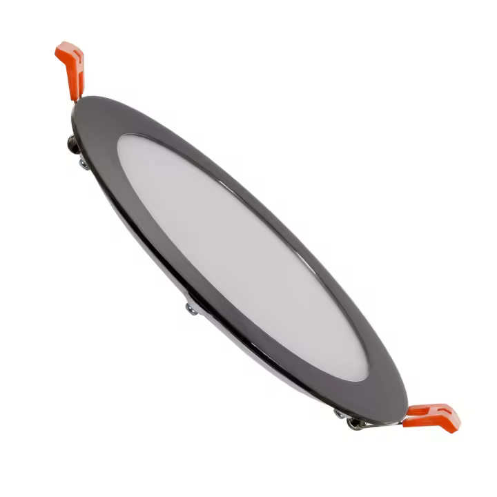 Ledkia Placa LED 12W Circular SuperSlim Negro Brillo Corte Ø155mm - 1