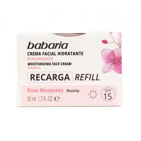 BABARIA CREMA FACIAL ANTIARRUGAS ROSA MOSQUETA SPF 15 RECARGA 50ML - 1