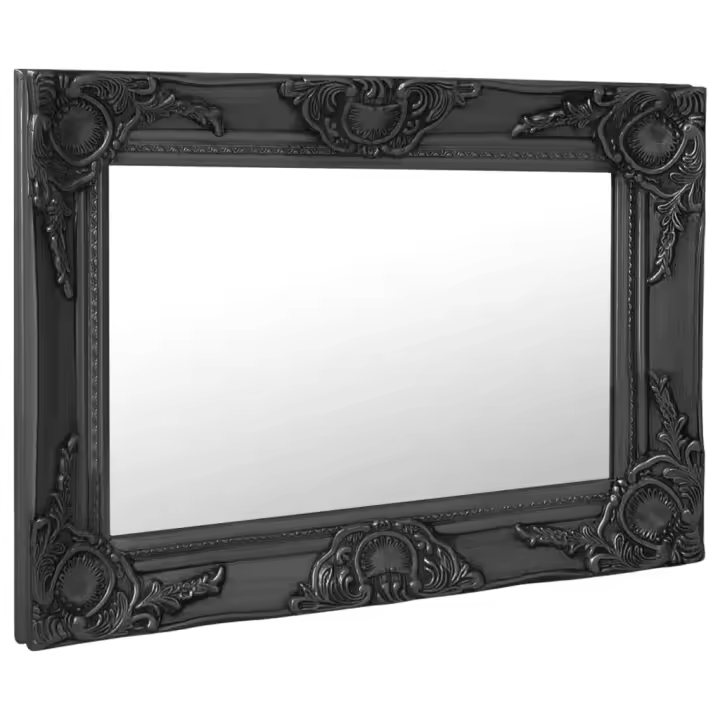 Espejo de pared estilo Barroco Negro 60x40 cm, Espejo de maquillaje - 1