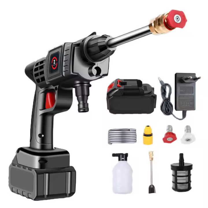 50Bar 200W Cordless High Pressure Car Wash Washer Gun 21V 30000mAh Battery Foam Generator Water Gun Cleaner Car Washing Machine - 1