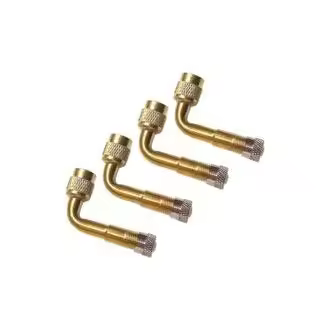 CA Adaptador de válvula de neumático de 4 piezas, extensión de codo de 90 grados para coche, camión, motocicleta y bicicleta (dorado) - 1