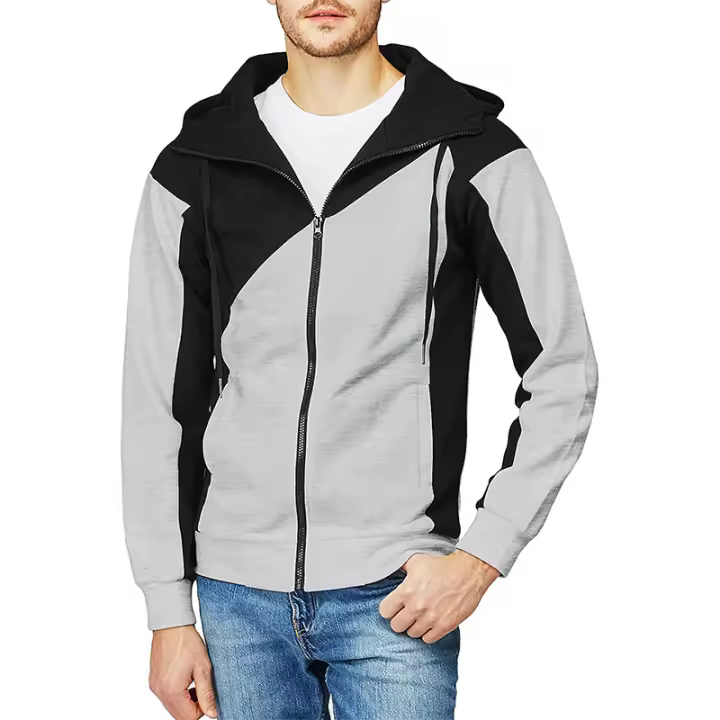 Sudadera con capucha tipo cárdigan informal de moda de otoño e invierno para hombre, chaqueta de talla grande - 1