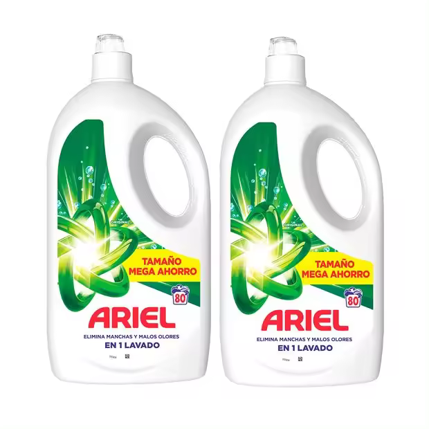 Ariel | Original Detergente Líquido Para Lavadora, 2x80 Lavados, Limpieza Mejorada En Ciclos Más Fríos Con 5 Acciones Para Una Limpieza Extraordinaria 160 lavados - 1