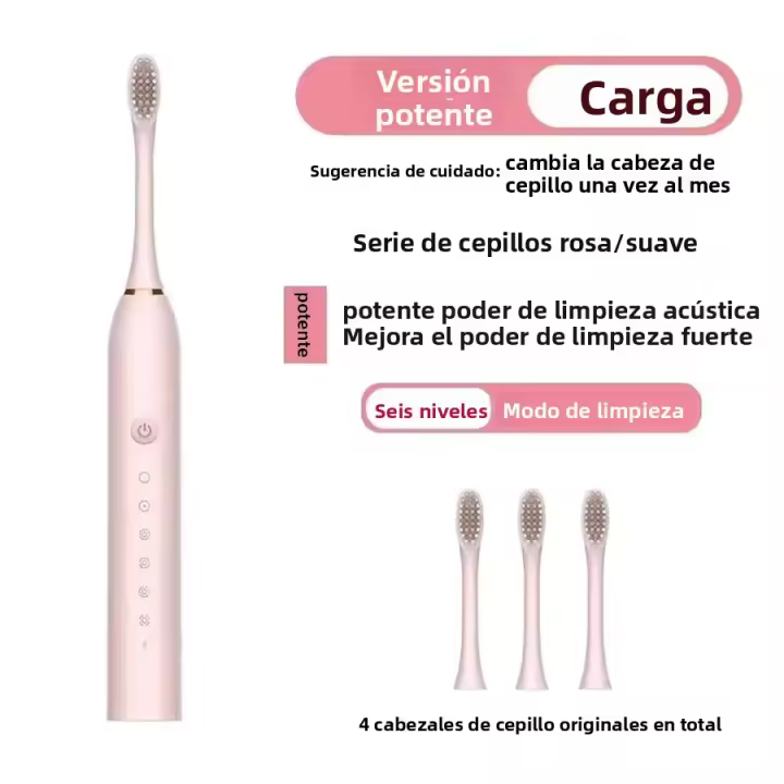 Brauseador Eléctrico Ultrasonido Automático Inteligente Para Adultos Cepillo De Dientes Con Múltiples Modos De Limpieza Impermeable Fácil De Transportar Con Cepillo Suave De Piel De Oveja Ultra Fina - 1