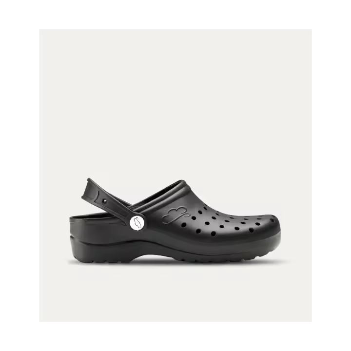 Zuecos Perforados mujer negros   Textil, extraible, efecto memoria y antibacteriano - 1