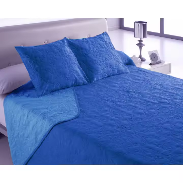 Hosteline - Colcha Hosteline VEGAS Azul Cama de 180 (3 Piezas) - 1