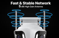 Cámara PTZ De Seguridad 4K Exterior Con Lente Doble Y Tres Pantallas Cámara WiFi 6 HD Exterior Auto Tracking iCsee Resistente Al Clima - details 3