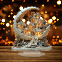 Cartel De Casa De Nieve Con Base Decorativa De Acrílico Suncatcher Regalo Perfecto Para Navidad Decoración De Escritorio Dormitorio - details 2