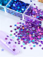 12 Grillas De Diseño Estelar De Cuatro Puntos Glitter Holográfico Para Uñas Adornos De Tela De Lentejuelas DIY Para Arte De Uñas - details 16