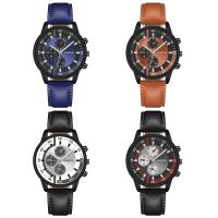 Reloj Digital Para Hombre Con Cinta Graduada Reloj De Cuarzo Para Hombre Resistentes Al Agua 3Bar Material De Correa De Cuero Estilo Casual Y Moda - details 11