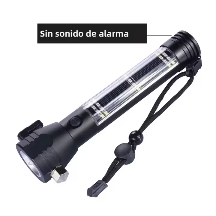 Linterna Táctica Multifuncional USB Recargable Solar Con Porta Vidrio Rompe Emergencia Camping Car Exterior Supervivencia Torcha - 1