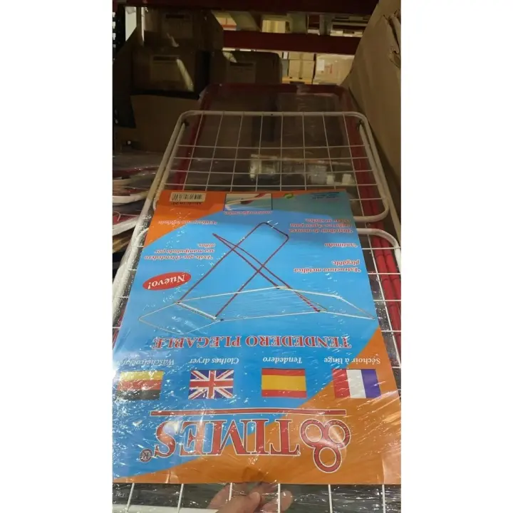 Tendedero Plegable 8TIMES: Estructura Metálica, Antimoho, Ideal para Secar Ropa - 1