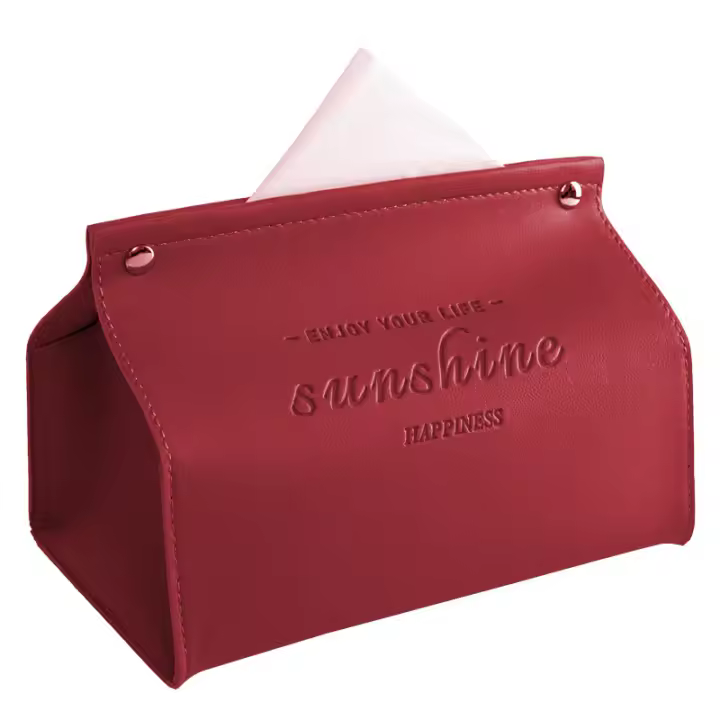 Caja de Almacenamiento Grande para Escritorio de Cuero para Decoración de Hogar Sala de Estar Dormitorio Cocina Estilo Nórdico Porta Pañuelos - 1