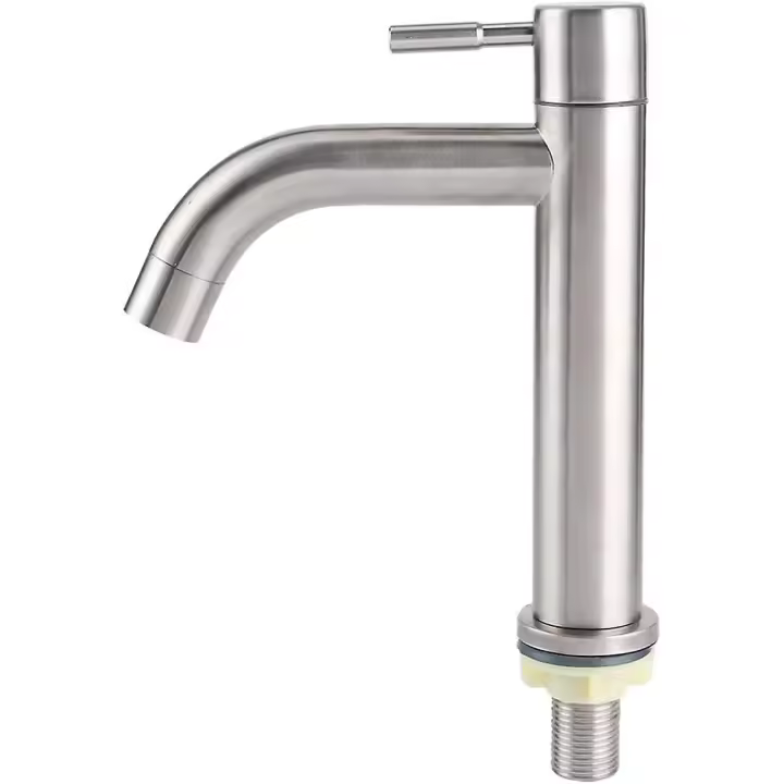 Grifo Monomando Agua Fría G1/2 en Acabado Cepillado - 1