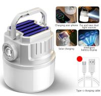 Linterna portátil para acampar al aire libre, con energía solar y recargable por USB, luz para tienda de campaña con modo de luz, luz colgante para tienda de campaña para emergencias al aire libre, cortes de energía y tormentas.（1） - details 2